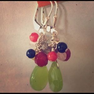 Multi-stone drop earrings